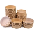 thumbnail image 1 of Liquidation! liquidation! Bols à Salade en Papier 25oz, Bols en Papier Jetables avec Couvercles Transparents, Contenants Alimentaires Ronds Jetables en Kraft pour Barbecue, Rassemblements et Fêtes (50 Pcs), 1 of 8