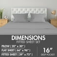 thumbnail image 4 of HOMES PERCEPTION 100% Cotton Jersey Knit Sheets Twin, 3pcs Jersey Knit Sheets, 16” Deep Pocket, Jersey Pillowcase & Flat Sheet Twin, Dark Gray, 4 of 7