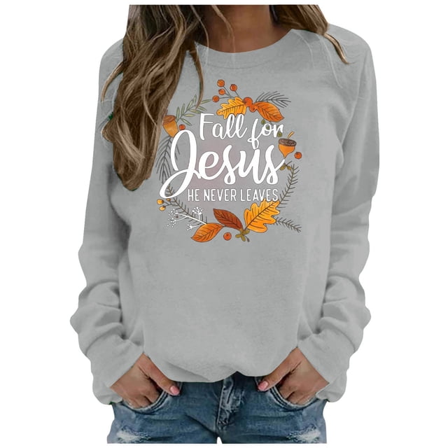 Longues T-Shirt Blouse Mode Femmes à Manches Col Rond Imprimé Chandail en Molleton Hauts
