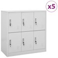 thumbnail image 1 of vidaXL Locker Cabinets 5 pcs Light Grey 90x45x92.5 cm Steel, 1 of 5