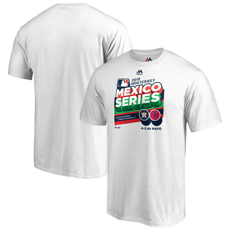 Houston Astros vs. Los Angeles Angels of Anaheim Majestic 2019 Mexico Series Matchup T-Shirt - (Best Seafood Houston 2019)