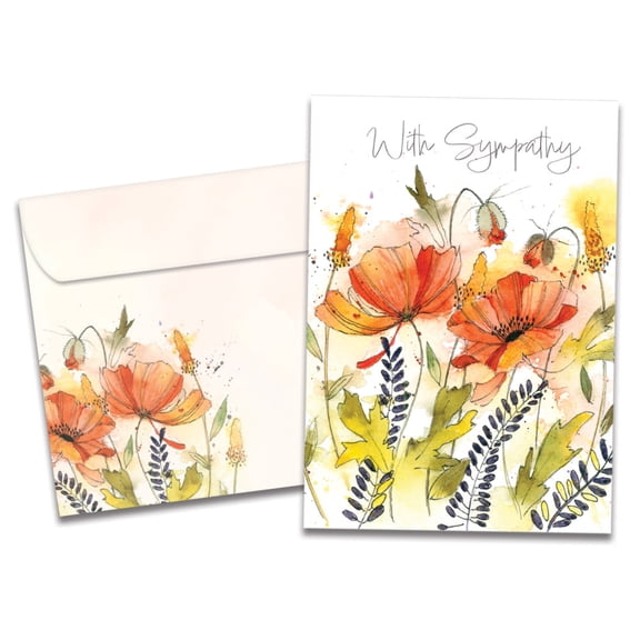 Tree-Free Greetings Sympathy Greeting Card, 5 x 7, Heartfelt Flowers (GO69824)