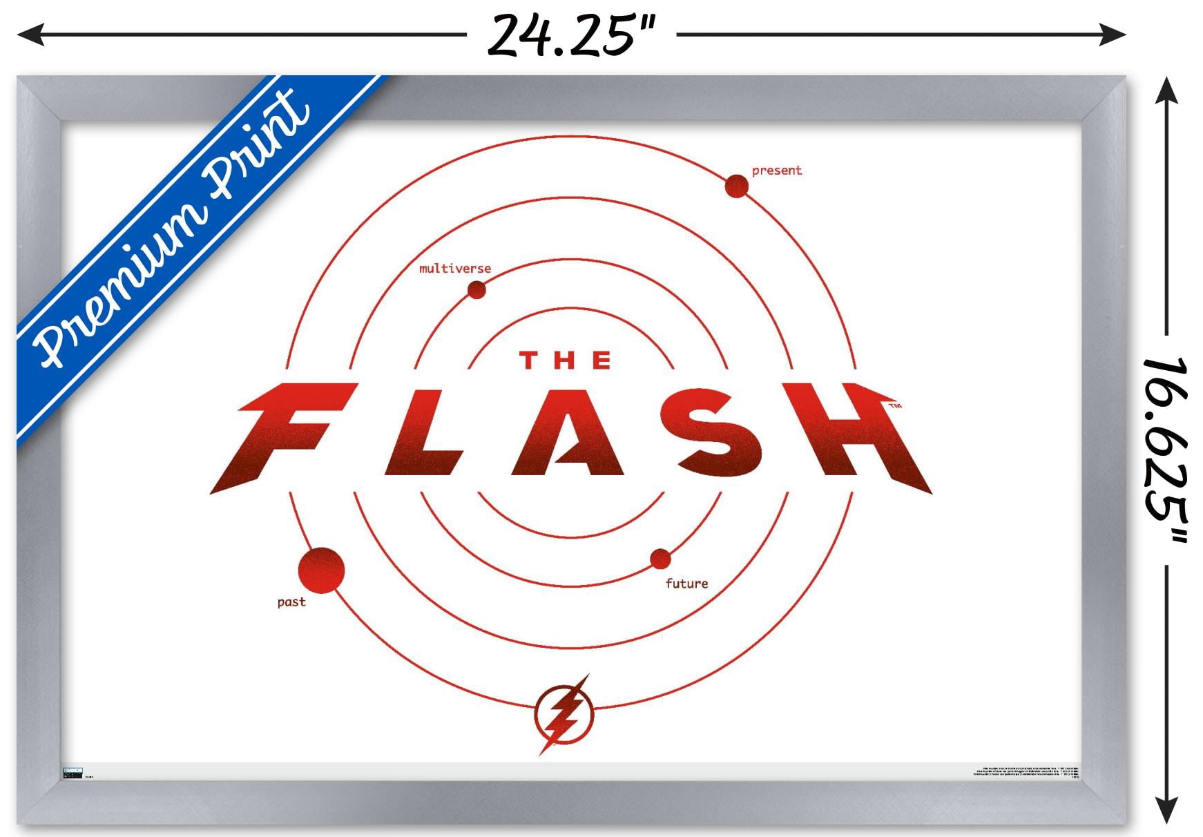 DC Comics Movie The Flash - The Timeline Wall Poster, 14.725" x 22.375" Framed