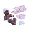 "JC Toys La Newborn Nursery African American 8 Piece Layette Baby Doll Gift Set, featuring 14"" Life-Like Original Newborn Doll, Pink Baby Doll"