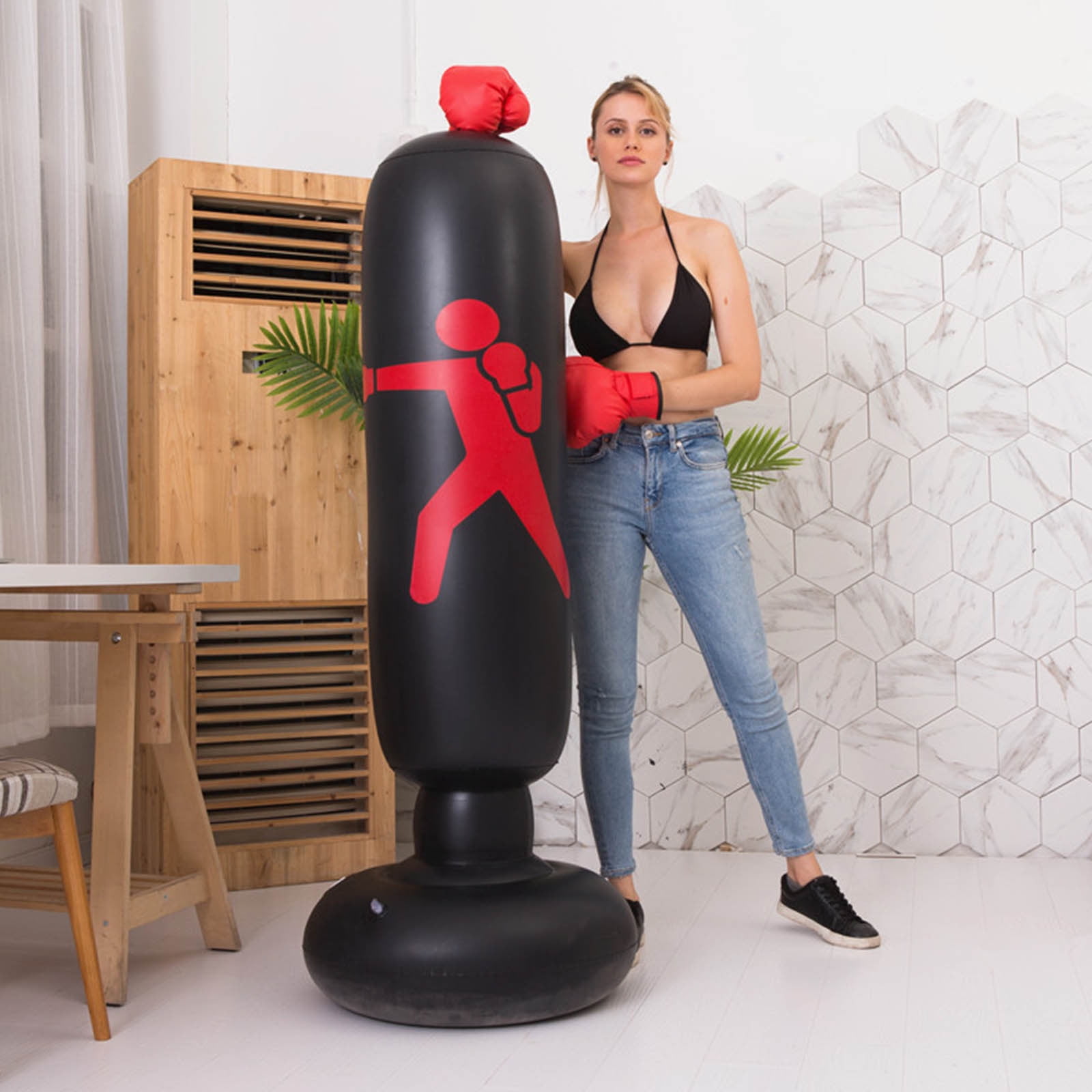 Inflatable Kids Punching Bag,Freestanding Boxing Bag Pump Kickboxing Training,Toddler Punching Dummy Toys Birthday Gifts for 3-5-8-12 Ages Boys Girls Karate, Clearance