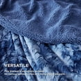 thumbnail image 3 of GentleSoft Sherpa Fluffy Blanket Queen Size for Bed - Fleece Warm and Cozy for Women Gift, Plush & Fuzzy Faux Fur Christmas Blanket for Couch, Sofa Decor, Tie Dye Design, Indigo, 90x90 Inches, 3 of 7