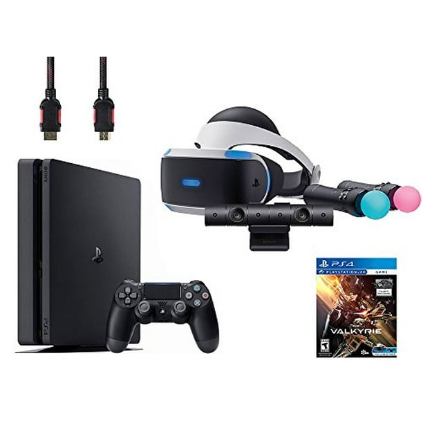 Playstation Vr Start Bundle 5 Items Vr Headset Move Controller Playstation Camera Motion Sensor Sony Ps4 Slim 1tb Console Jet Black Vr Game Disc Psvr Ev Valkyrie Walmart Com Walmart Com