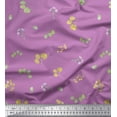 thumbnail image 1 of Soimoi Purple Silk Fabric Flower Leaves Print Fabric by the Yard 42 Inch Wide, 1 of 3