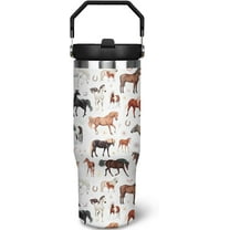 30 oz Horse Tumbler with Handle Gifts for Horse Lover Funny Cool Birthday Gift 30oz Stainless Steel Travel Cup Mug Water Bottle