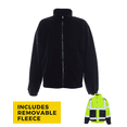 thumbnail image 2 of Utility Pro Men's Class 3 High Visibility 3-in-1 Bomber Jacket with Teflon Fabric Protector, Lime/Black, Medium, Model# UHV563, 2 of 11