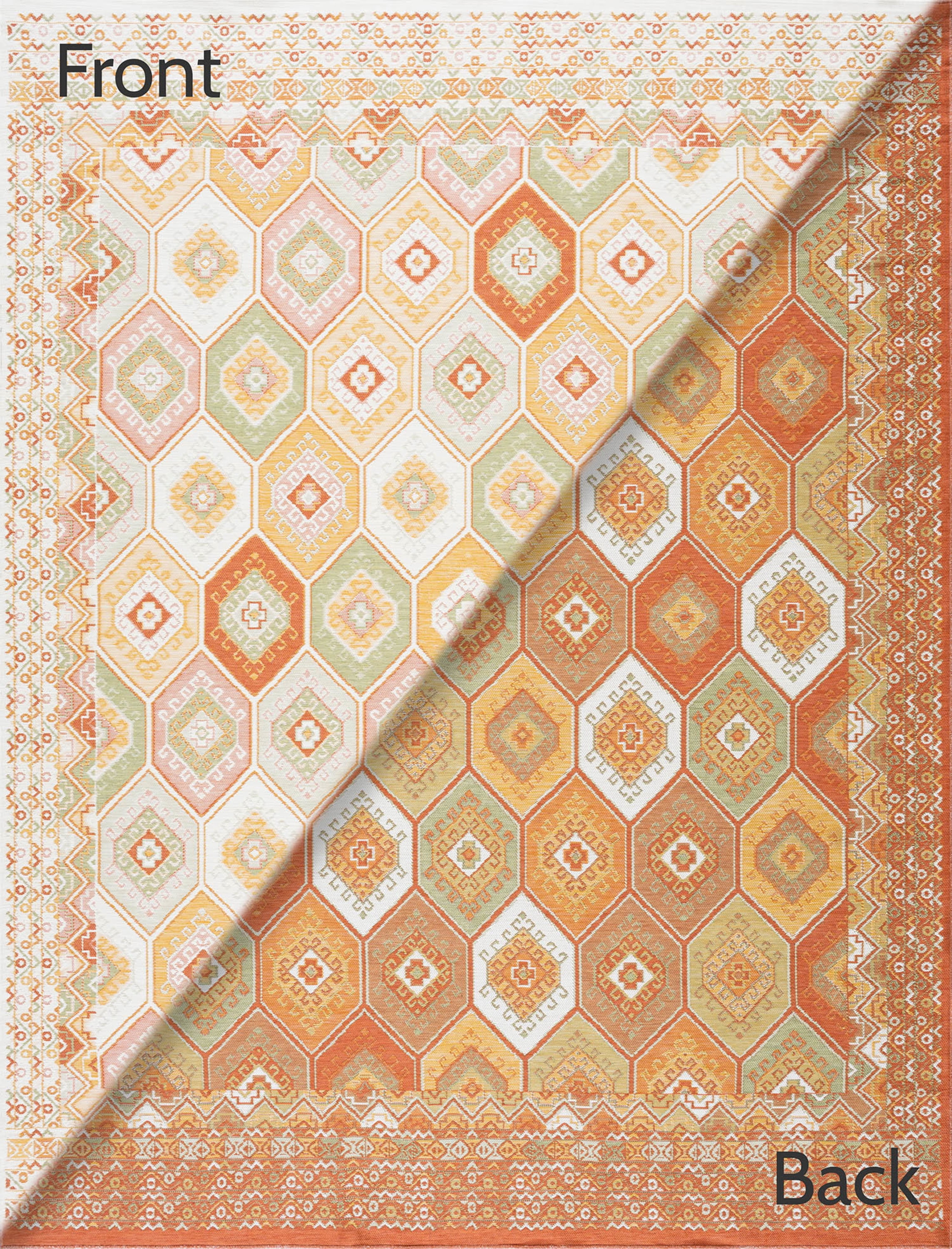 8x10 Water Resistant, Large Indoor Outdoor Rugs for Patios, Front Door Entry, Entryway, Deck, Porch, Balcony | Outside Area Rug for Patio | Orange, Geometric | Size: 7'11'' x 10'3''