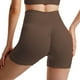 thumbnail image 2 of Gibobby Leggings cortos deportivos mujer para yoga Pantalones cortos de cintura alta para mujer Fitness entrenamiento atlético correr Yoga pantalones (Café,M), 2 of 4