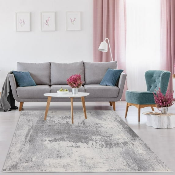 Luxe Weavers Kingsbury Collection Abstract Area Rug 7773 Grey 9x12