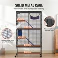 thumbnail image 4 of 64.6" Metal Small Animal Cage 4-Tier Rolling Ferret Cage with Tray 3 Ramps, 4 of 6