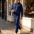 thumbnail image 2 of successthop Sweatsuits for Men 2 Piece Hoodies and Joggers Set Fleece Line Long Sleeve Tops Fall Tracksuit with Pockets, 2 of 9