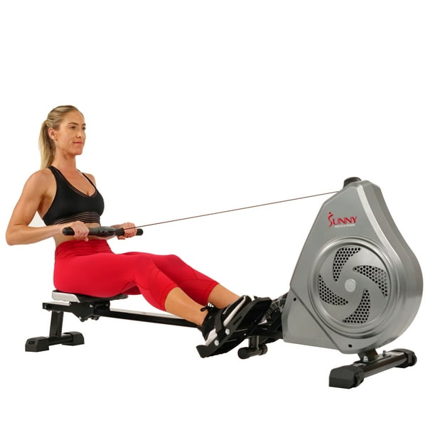 Sunny Health & Fitness Air Rowing Machine with Device Holder
