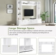 thumbnail image 5 of Large Wall Unit Entertainment Center with Bookshelves for TVs Up to 78'', Modern TV Console with Cabinets and Open Shelves, White, 5 of 8