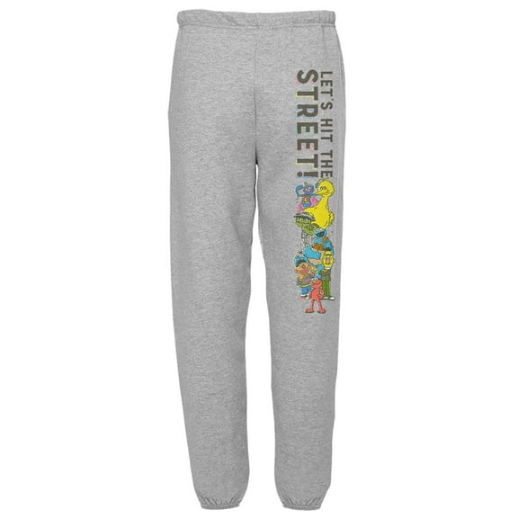 Sesame Street Let'S Hit The Street Unisex Jogger Sweatpants with Pockets for Men and Women, Athletic Heather, X-Large
