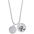 thumbnail image 1 of Delight Jewelry Stainless Steel Disc Class of 2022 Silvertone Script Initial Disc - R - Charm Necklace, 20"+3", 1 of 4