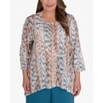thumbnail image 4 of Alfred Dunner Womens Plus-Size  Vertical Animal Print Top With Necklace, 4 of 6