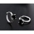 thumbnail image 2 of Siddeshwar Jewels 2Ct Hoop Black Diamond Earrings in 14K White Gold Plated, 2 of 4