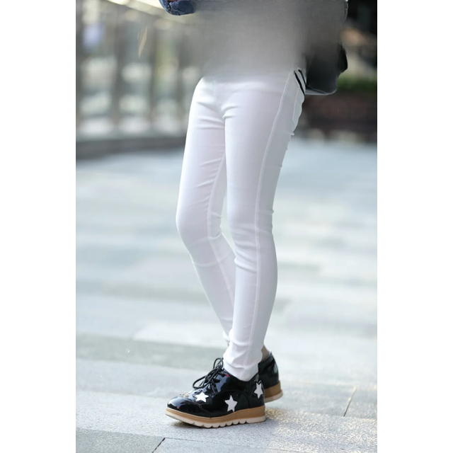 Leggings de tubo para mujer y niño, pantalones vaqueros elásticos ajustados para bebé, ropa de abrigo con silueta, pantalones de fondo para niño, venta al por mayor