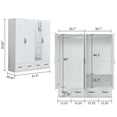 thumbnail image 3 of Idealcabin Freestanding Wardrobe Armoire With Drawers, Modern Bedroom Wardrobe Closet for Hanging Clothes, Wood Cabinet with Shelves, 3 of 9