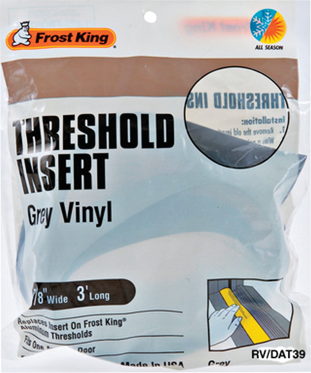 Thermwell Products Co. Frost King Replacement Vinyl Threshold Insert 1