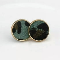 Tiny Chic Genuine Leather Dainty Soft Fur Leather Leopard Stud Earrings Jewelry