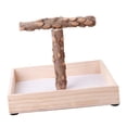 thumbnail image 4 of Bird Stand Parrot Lovebirds Tabletop Bird Playground with Base T Shaped Portable, 4 of 9