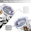 thumbnail image 5 of 40oz Halloween Nightmare Before Stainless Steel Tumbler with Lid and Straw,Spill Proof Travel Christmas Jack Skeleton Cup Double Wall Vacuum Insulated Coffee Mug with Handle White, 5 of 7