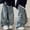 Blue, variant on WELOIJEVBE Jeans For Boys Elastic Waisted Wide Leg Denim Jeans With Pockets Baggy Jeans For Kids Boys Straight Leg Jeans Boys Pants Size 7-8 Years
