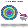 thumbnail image 6 of Pink Tie Dye Petal Mandala Pattern Round Fitted Tablecloth with Elastic Edge,Dining Table Cover Waterproof,Outdoor Round Tablecloth for Camping,Dining,Indoor and Outdoor, 6 of 7