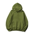 thumbnail image 4 of Cute Tops for Women Women's Solid Color Sweatshirt Women Solid Basic Letter Loose Hoodie Sweatshirt Long Sleeve Pocket Drop Shoulder Pullovers Top, 4 of 5