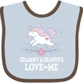 thumbnail image 3 of Inktastic Grammy and Grandpa Love Me Grandchild Unicorn Girls Baby Bib, 3 of 4