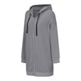 thumbnail image 6 of Wangmeiwg Women's Sweatshirts Women's Jackets - Cozy Zip Up Hooded Long Coat for Casual Streetwear in Cold Weather and Fall Activities Grey 4XL, 6 of 6