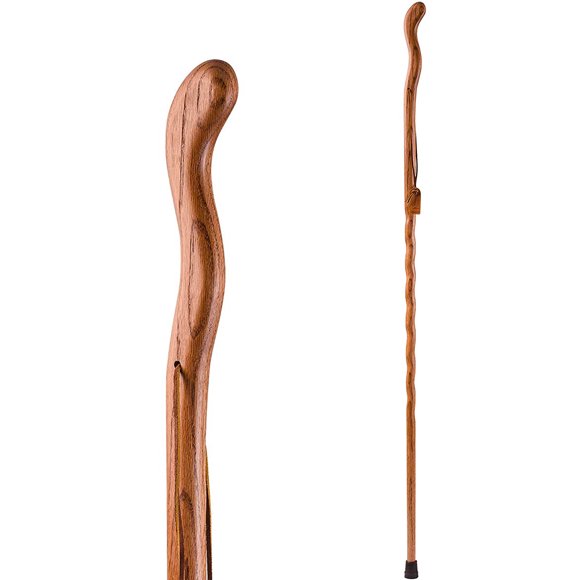 Brazos Trekking Pole Hiking Stick for Men and Women Handcrafted of Lightweight Wood and made in the USA, Tan Oak, 48 Inches