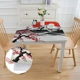 thumbnail image 2 of nygtbtfer  Vinyl Table Cover Elastic Edged Japan Japanese Tree Landscape Tablecloths Heavy Duty Fitted for TableOil-Proof Wipeable PVC Table Cloth white, 2 of 7