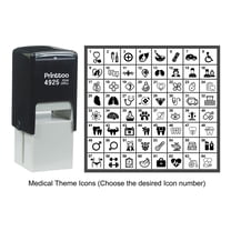 Printtoo Personalized Medical Theme Icons Rubber Stamp Self Inking Stamper 24 mm-Violet