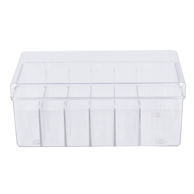 Organizador De Extensión De Pestañas, Organizador De Suministros De Pestañas De Gran Capacidad, Tapa Impermeable A Prueba De Polvo, Transparente, 6 Compartimentos Para Salón De