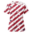thumbnail image 3 of Camisas de Manga Corta para las Mujeres Impresión Cuello Redondo Suéter Encaje Camisa, Blusa de Verano Casual para las Mujeres, 3 of 5