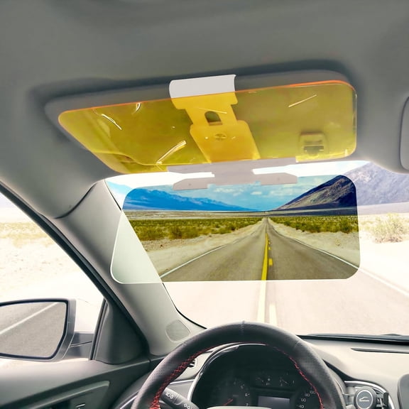 Sun Visor for Car Universal Anti-Glare Polarized Visor Extender, Day & Night Adjustable Sun Blocker for Most Cars SUV Truck, HD Wide Clip-On Visor Extension