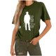 thumbnail image 2 of Fiudx Liquidación de Ahorros de Verano Moda Mujer Casual Impresión Pulóver Manga Corta Camiseta Tops Blusa, 2 of 4