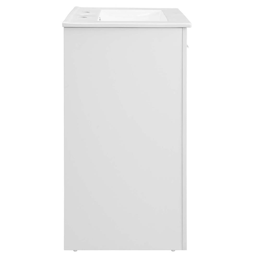 Modway Maybelle Modern Wood/Ceramic Bathroom Vanity in White