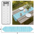 thumbnail image 3 of Teal Striped Table Runner Linen Burlap Table Runner 72 Inches Long Abstract Modern Farmhouse Blue Stripes Dresser Scarves for Kitchen Island Coffee Dining Room Party Wedding Holiday Decor 18"x72", 3 of 8