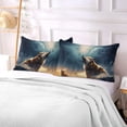 thumbnail image 6 of Wolf Under Moonlight Body Pillow Cover with Zipper, Soft and Cozy Fuzzy Fleece Body Pillow Case Cover 21 x 54 in, Plush Long Body Pillow Pillowcase for Fall and Winter Home Decor Gifts, 6 of 7
