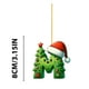 thumbnail image 2 of Adorno navideño con letras del alfabeto CLLC, Adornos navideños con letras de la A a la Z, Letras acrílicas verdes 2D con gorro navideño, Letras del alfabeto navideñas colgantes para árbol de Navidad, 2 of 6