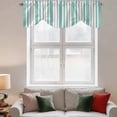 thumbnail image 2 of Aqua Grey Stripe Tie Up Valance Curtains for Windows, Kitchen Curtains Window Treatments, Farmhouse Minimalist Striped Short Window Shades Valances for Bedroom Bathroom Cafe 42"x12", 2 of 8