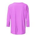 thumbnail image 4 of Wycnly Christmas Shirts Clearance Winter Tee Tops for Women Womens Christmas Shirts Merry Xmas Round Neck Lightweight Ladies Pullover Blouses Casual Snowflake Print Tee Tops Fall 3/4 Sleeve Tops, 4 of 5