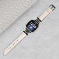 thumbnail image 4 of For Fitbit Versa 3/Versa 4/Sense/Sense 2 Black Buckle Watch Strap Genuine Cowhide Leather Wristband, 4 of 5